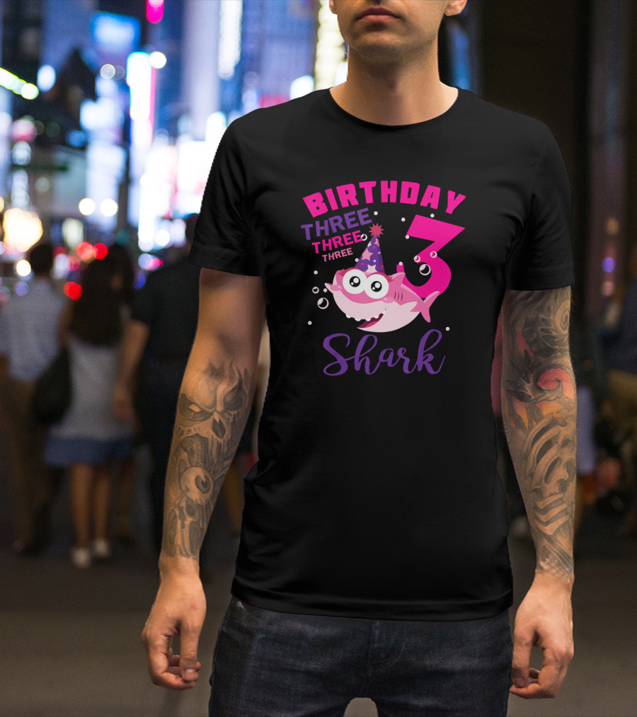 Birthday Three 3 Shark T-Shirt