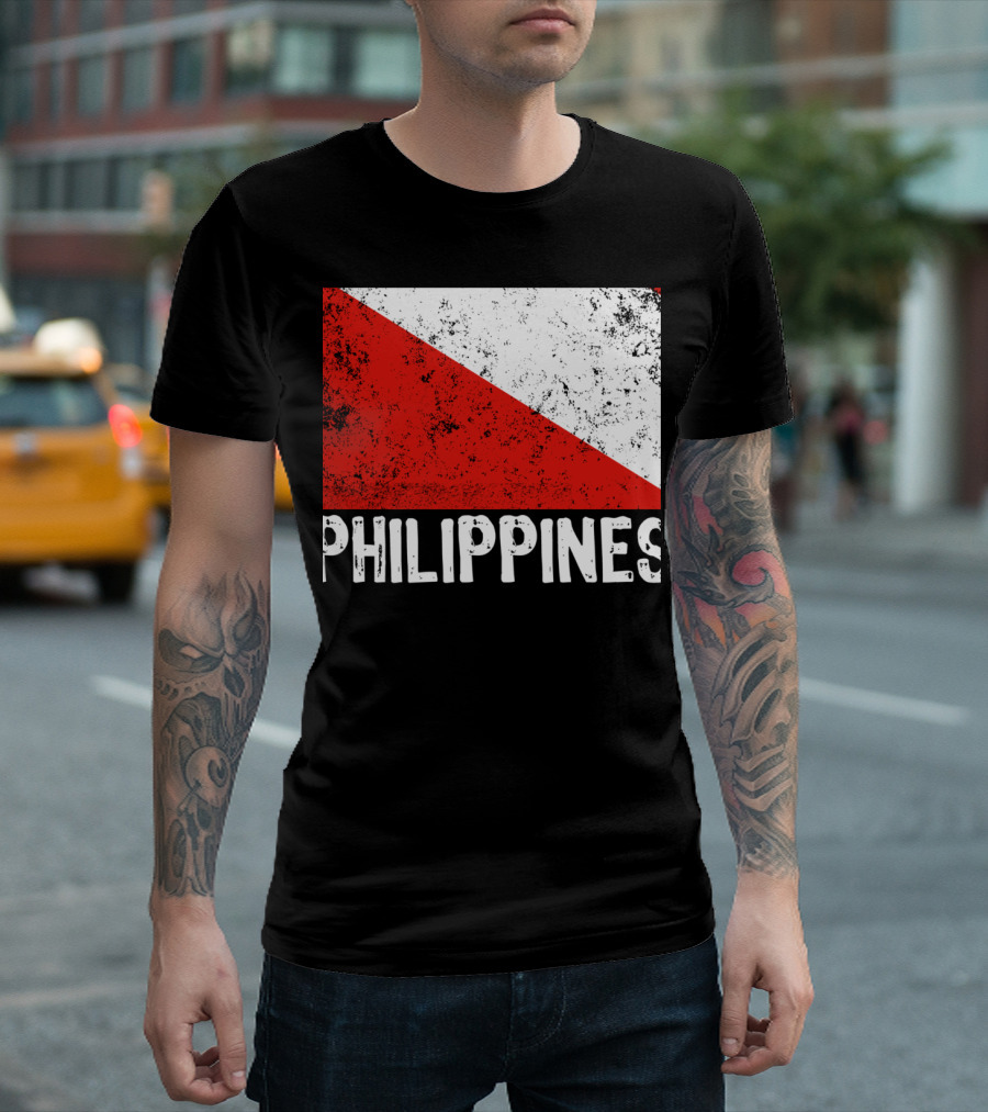 Philippines Vintage Scuba Dive Flag T-Shirt