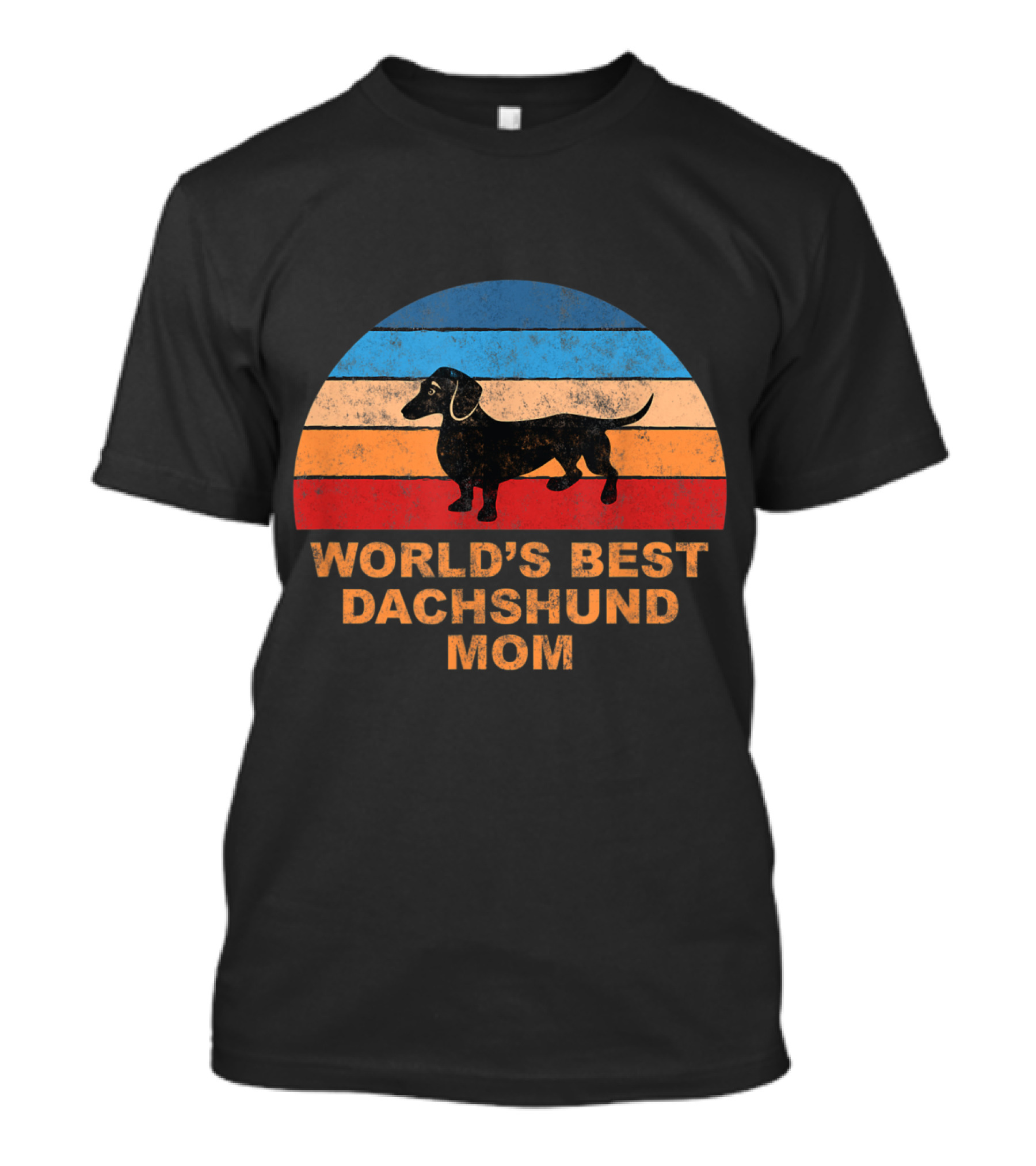 World's Best Dachshund Mom Retro Sunset T-Shirt