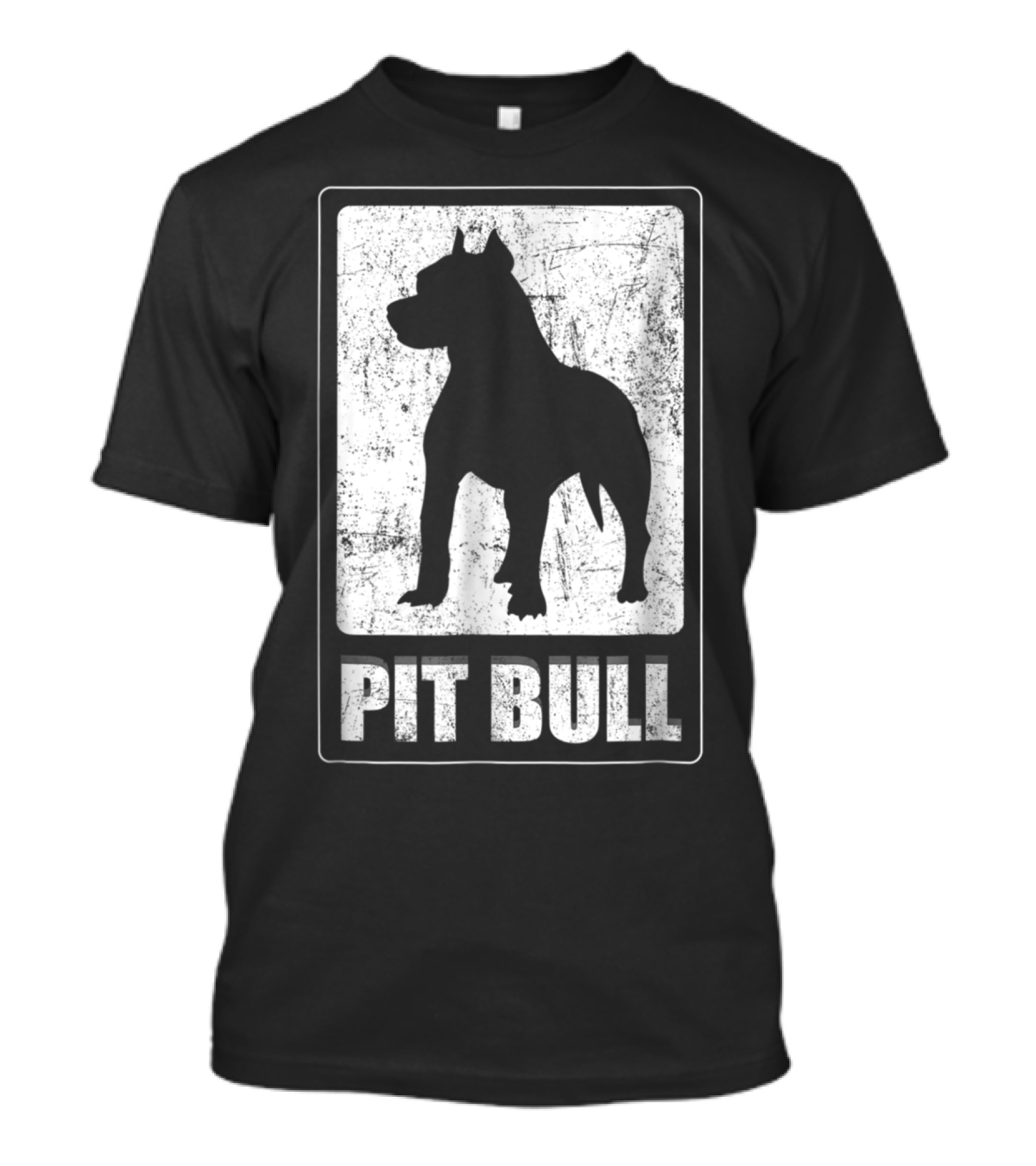 Vintage Pit Bull Dog Silhouette Grunge T-Shirt
