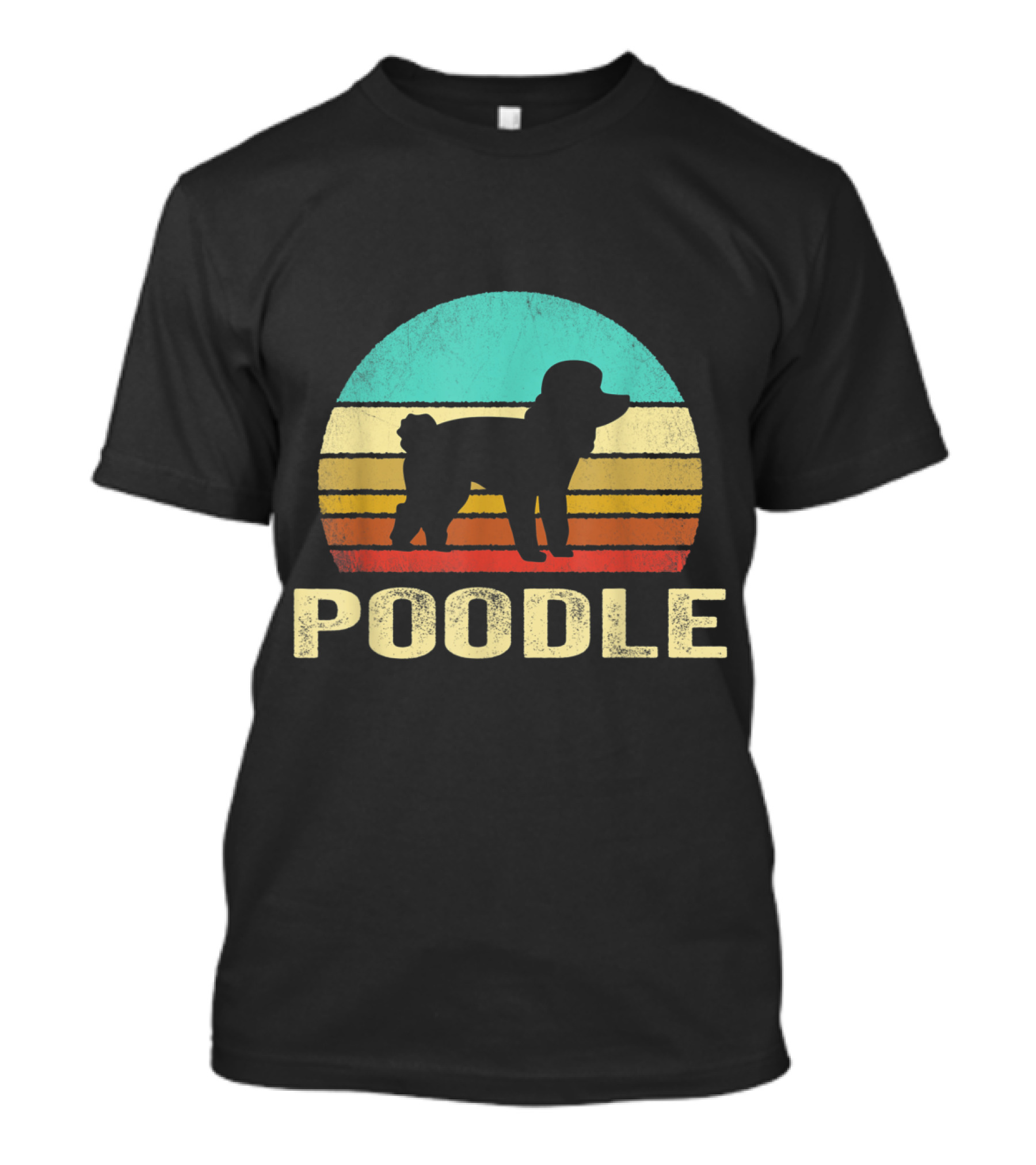 Vintage Poodle Sunset Retro T-Shirt