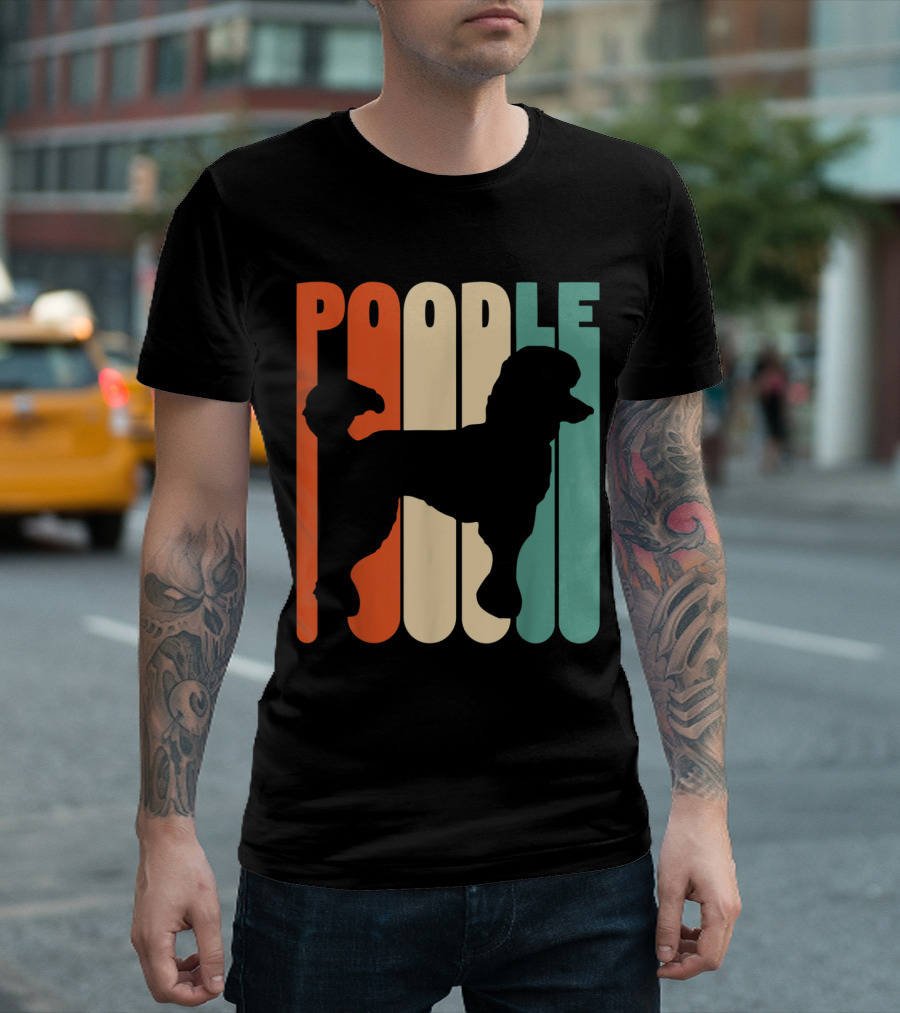 Poodle Silhouette Retro Vintage Poodle T-Shirt