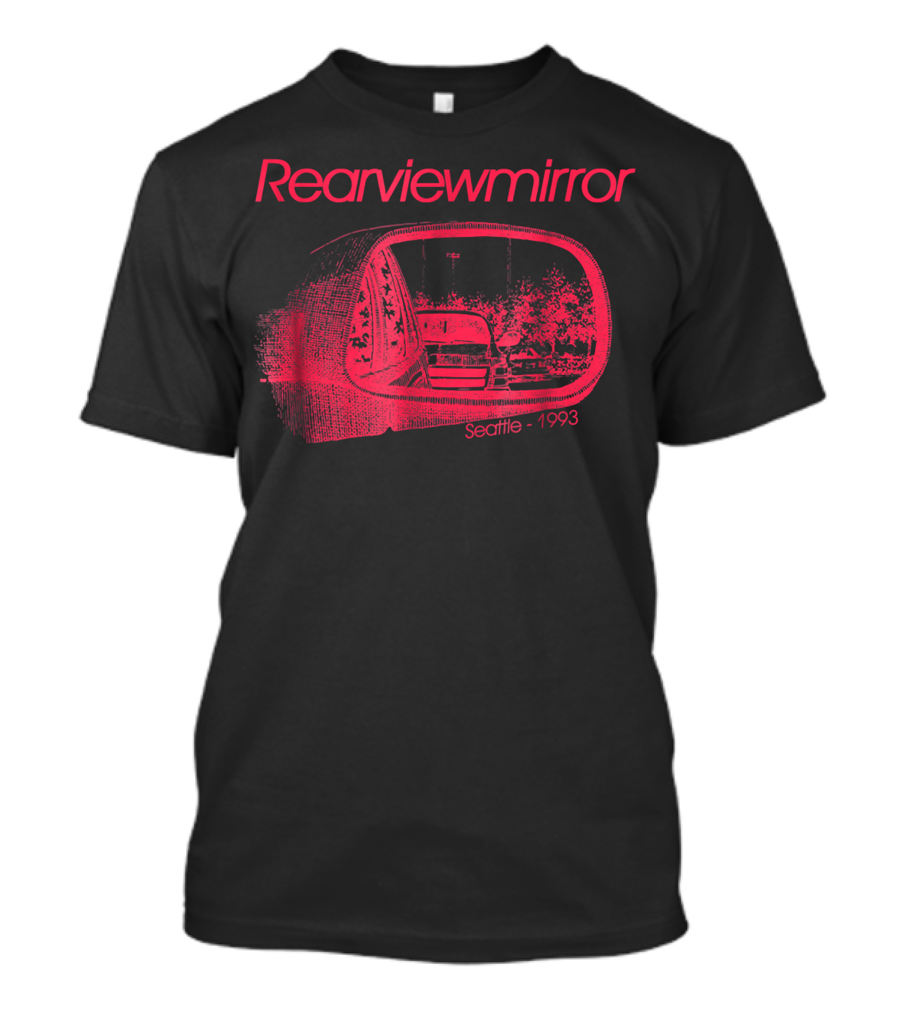 Rearviewmirror Seattle 1993 Car Driving Grunge T-Shirt