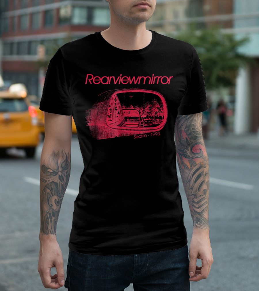 Rearviewmirror Seattle 1993 Car Driving Grunge T-Shirt
