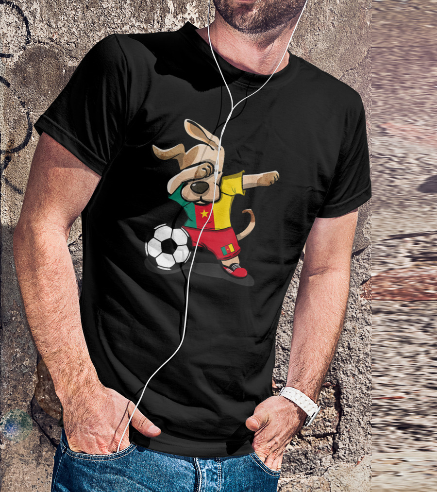 Cameroon Soccer Dabbing Dog Jersey T-Shirt