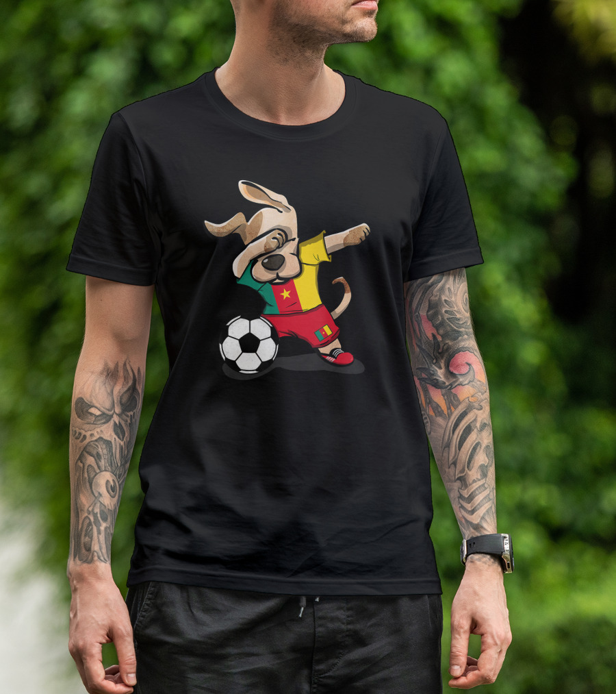 Cameroon Soccer Dabbing Dog Jersey T-Shirt