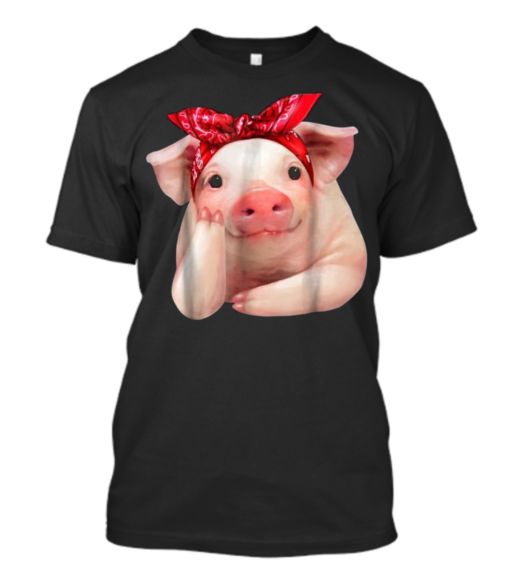 Red Bandanna Pig I Love Piggy Funny T-Shirt