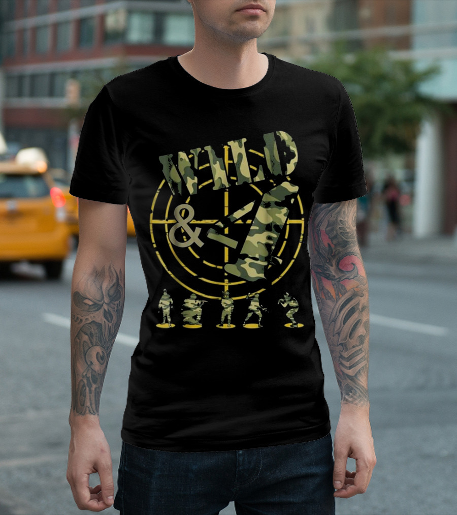 Wild And 4 Camouflage Target With Soldiers T-Shirt
