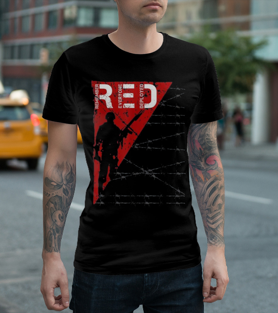 Remember Everyone Deployed Red Friday Military Support Army Navy T-Shirt