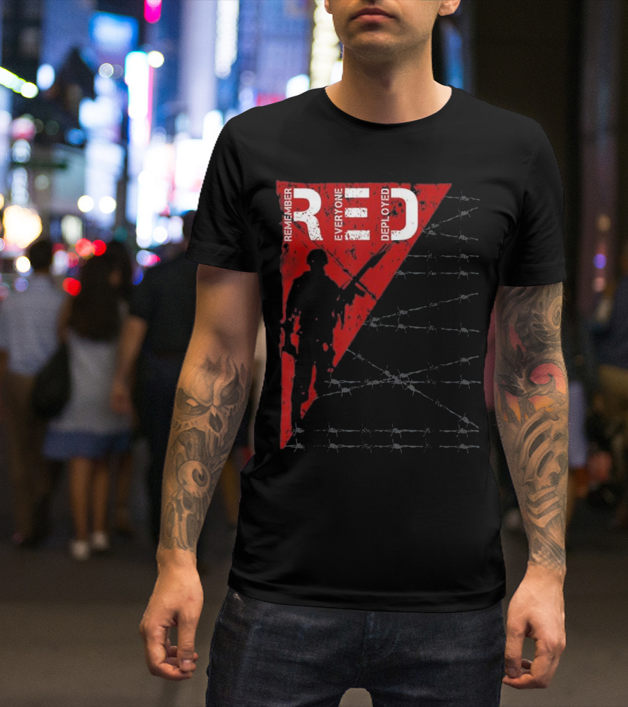 Remember Everyone Deployed Red Friday Military Support Army Navy T-Shirt