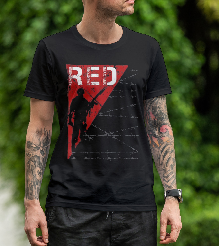 Remember Everyone Deployed Red Friday Military Support Army Navy T-Shirt