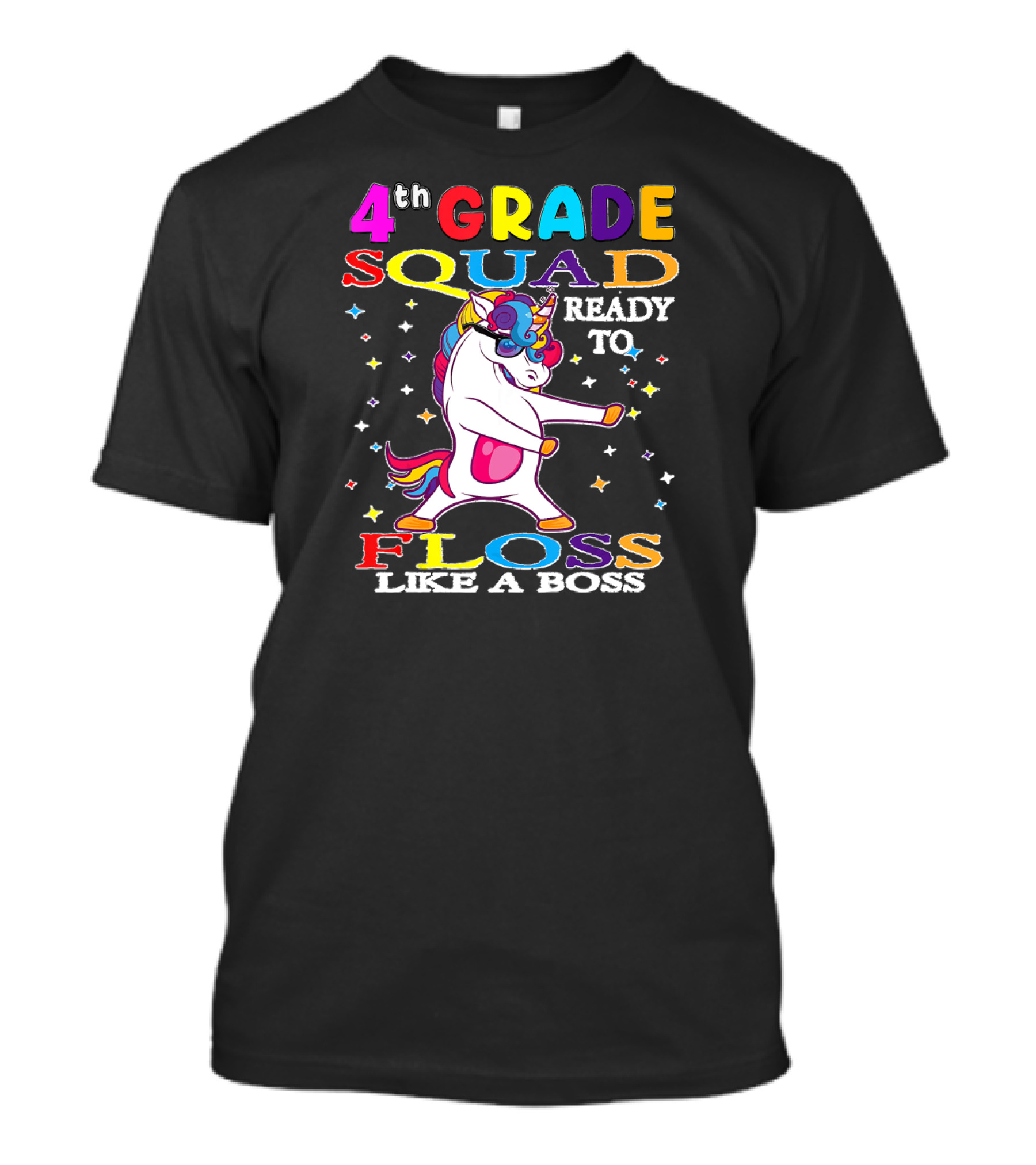 4th Grade Squad Ready To Floss Like A Boss Unicorn T-Shirt