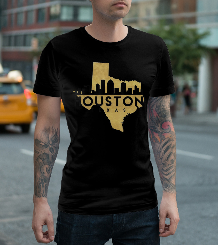 Houston Texas Skyline Made In Texas Birthday T-Shirt
