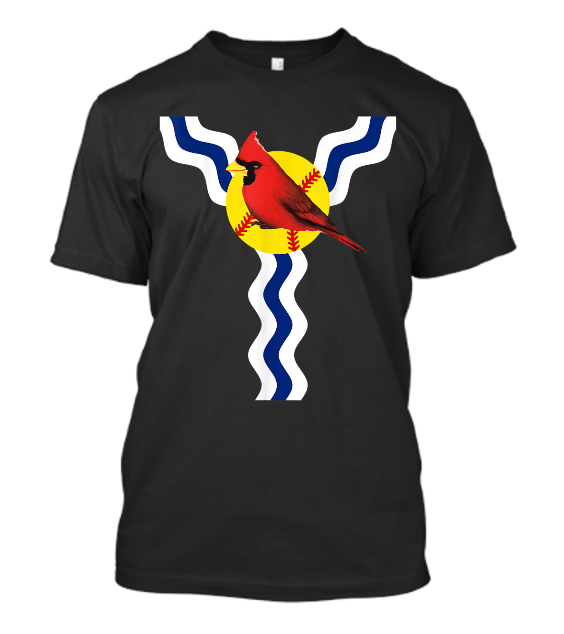 Saint Louis Red Cardinal Baseball Flag T-Shirt