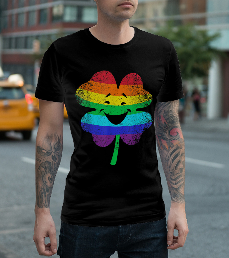 Saint Patrick Day Rainbow Shamrock Clov Happy T-Shirt