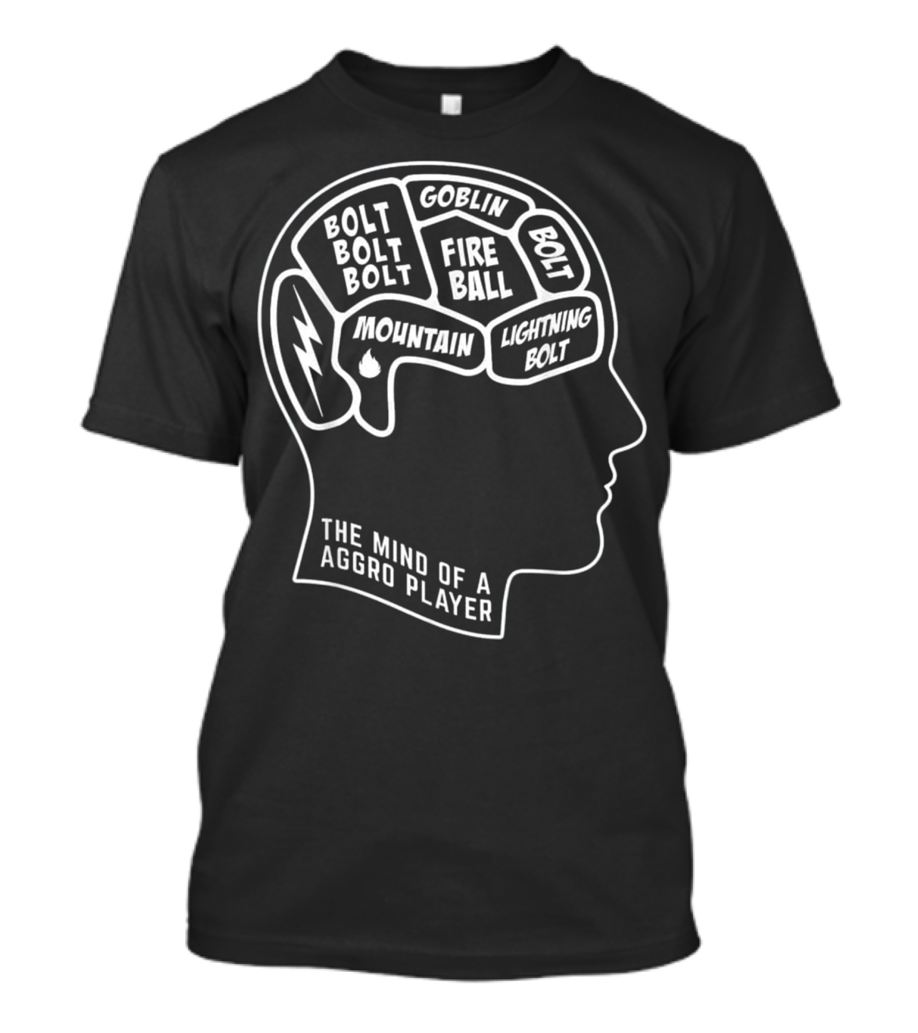 Magic Mind Of An Aggro Player Bolt Fireball Lightning Goblin Cards TCG T-Shirt