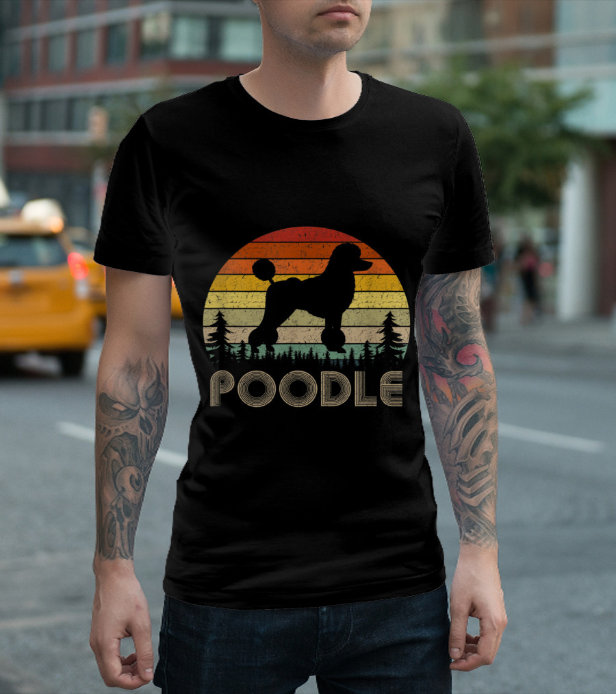 Poodle Vintage 70's Sunset Forest T-Shirt