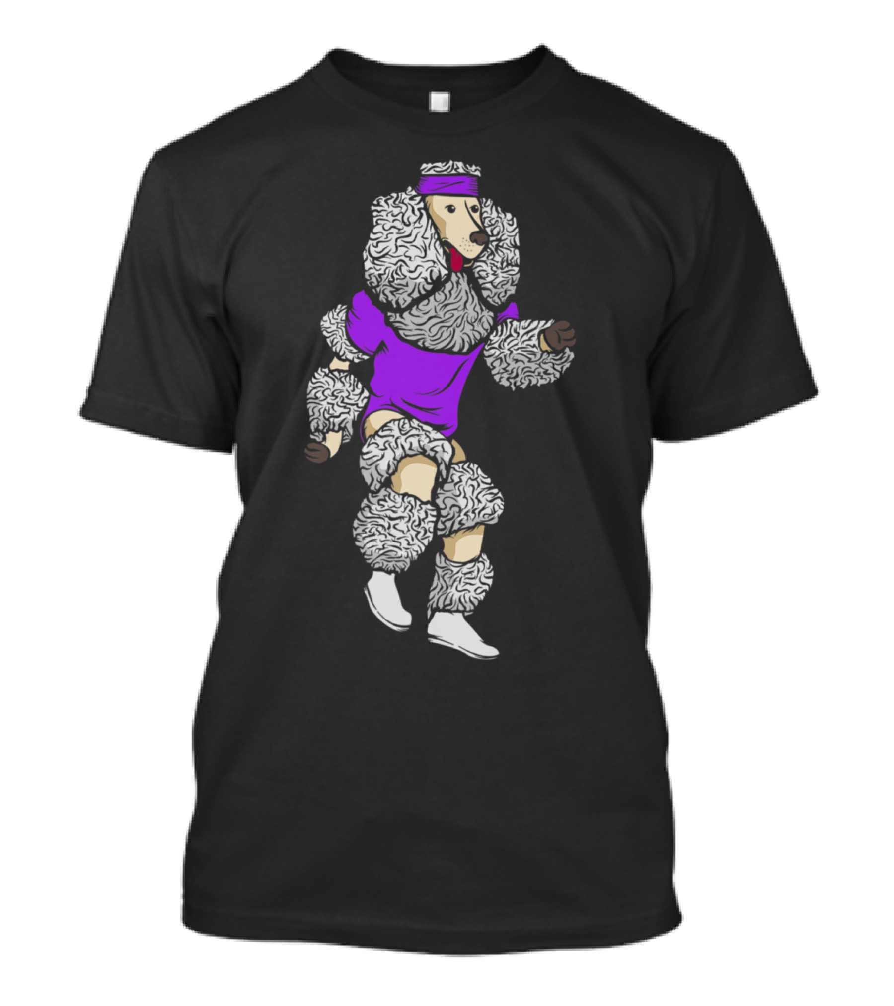 Poodle Wearing 80s Workout Outfit And Headband T-Shirt
