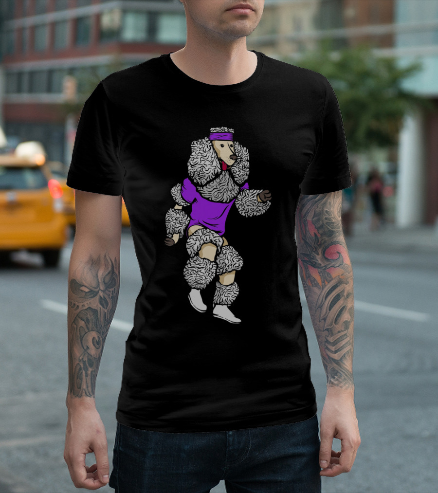 Poodle Wearing 80s Workout Outfit And Headband T-Shirt