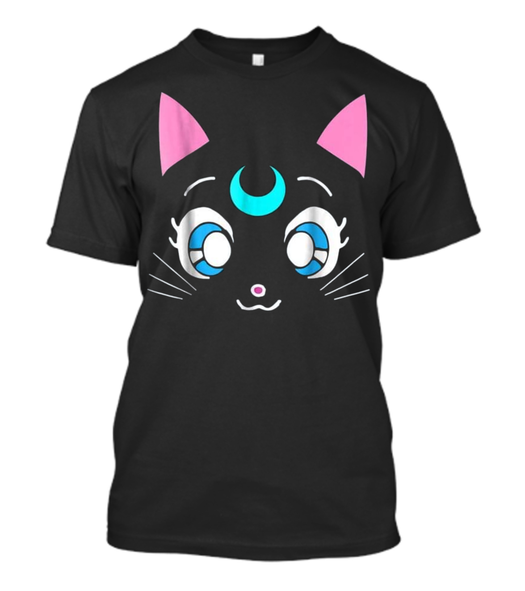 Magical Sailor Moon Cat With Crescent Anime Eyes T-Shirt