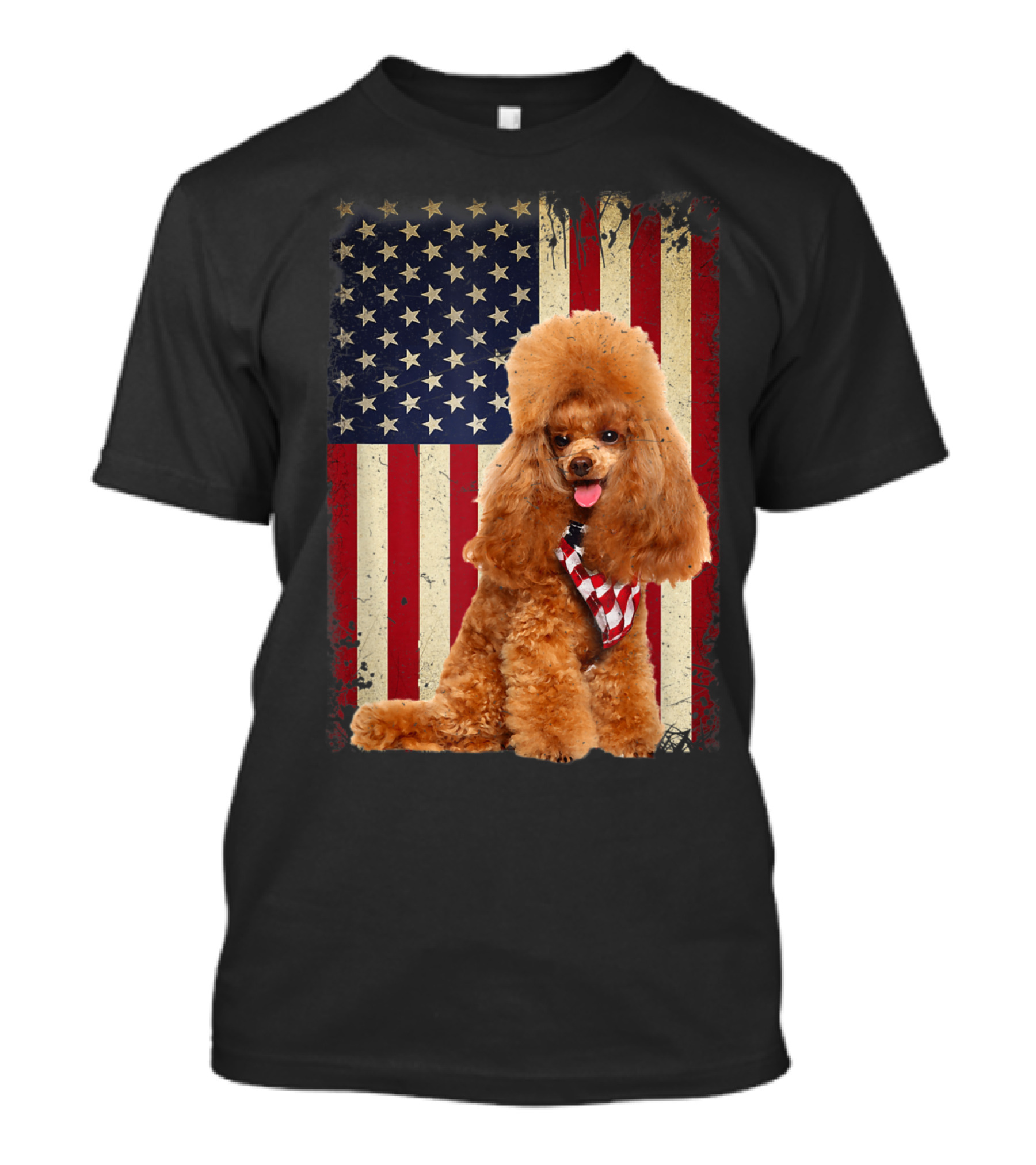 Poodles American Flag Independence Day T-Shirt