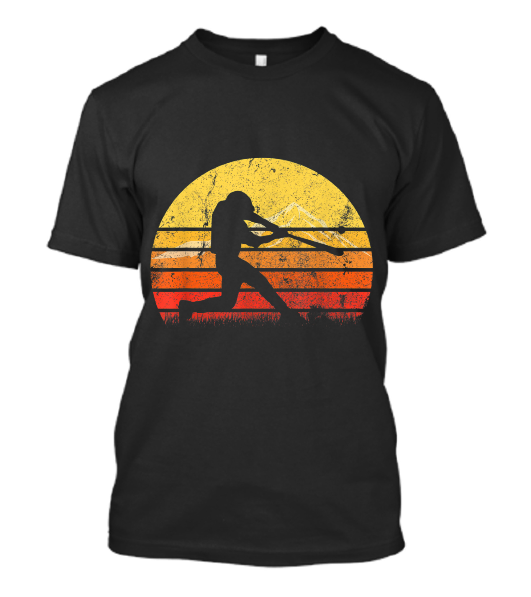Vintage Baseball Player Sunset T-Shirt