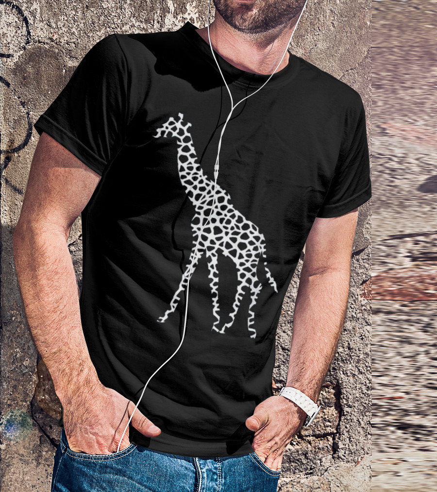 Giraffe White Pattern Animal T-Shirt