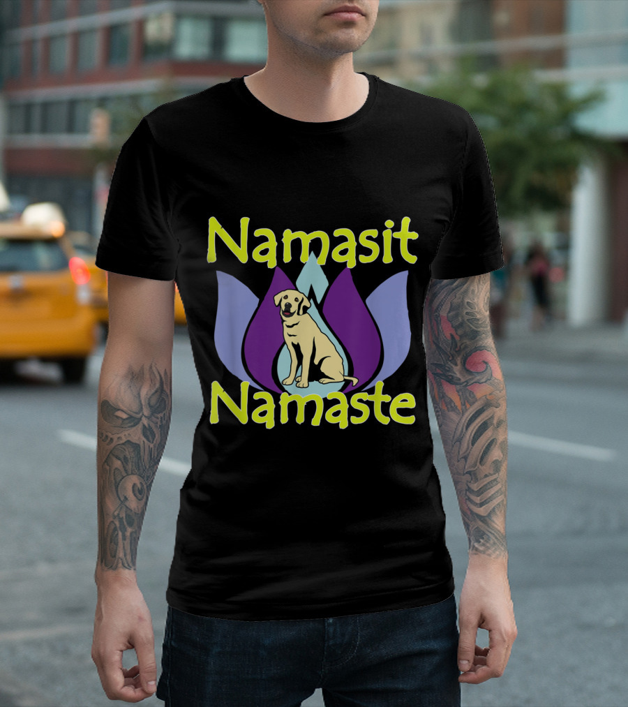 Namasit Namaste Labrador Retriever Lotus Flower T-Shirt