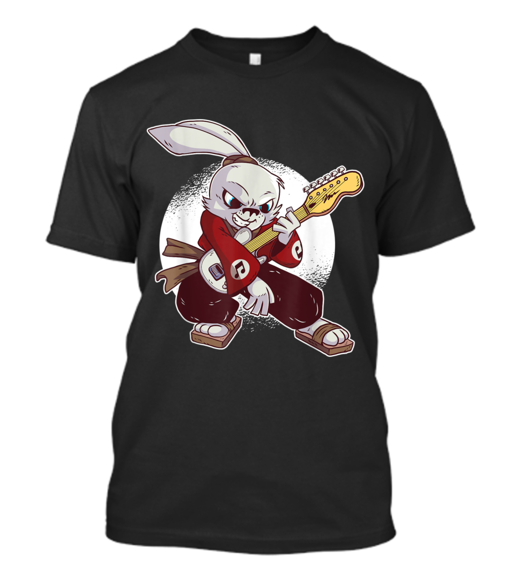 Samurai Rabbit Electric Guitar Stance T-Shirt