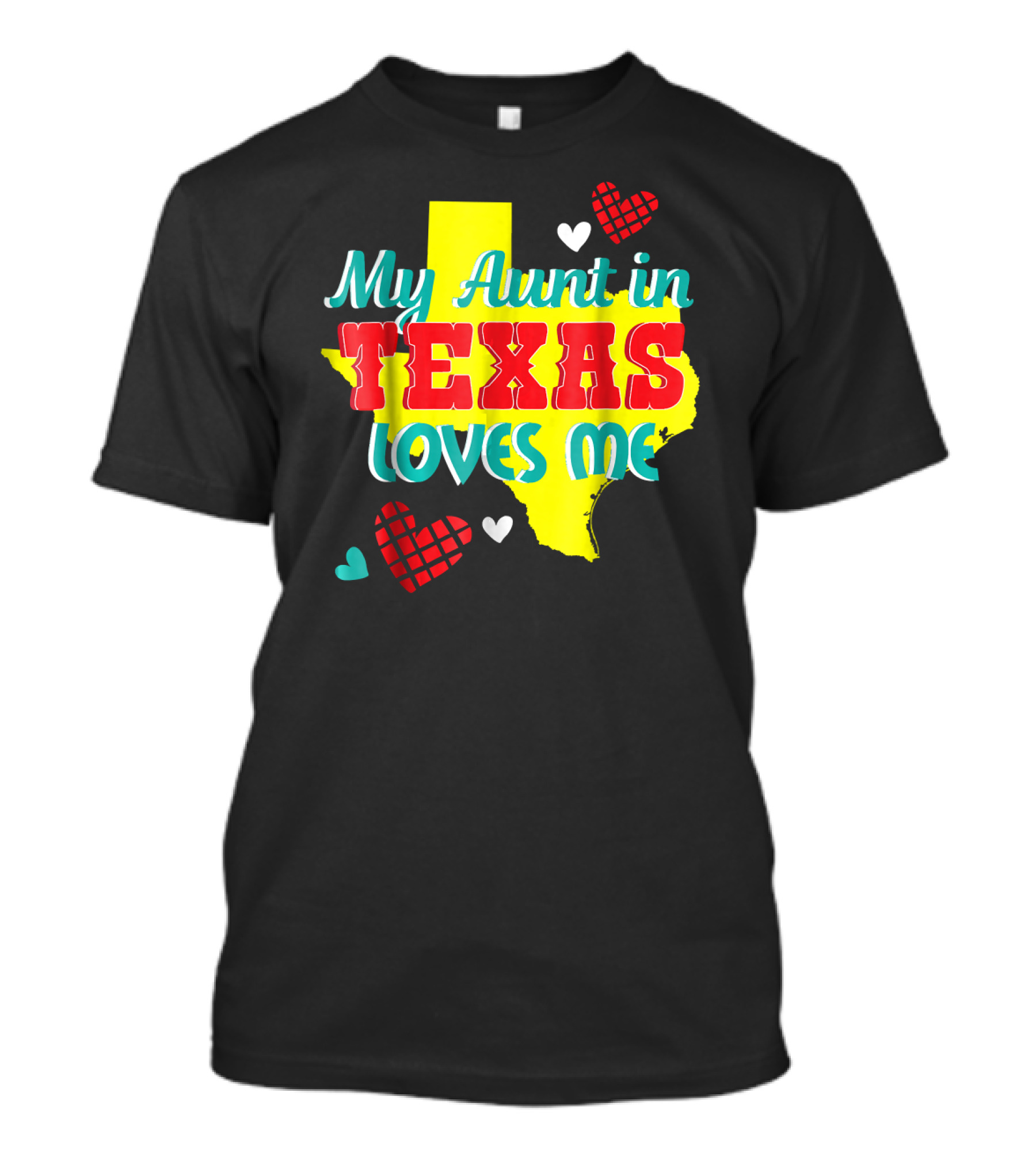 My Aunt In Texas Loves Me Niece Nephew Hearts Map T-Shirt