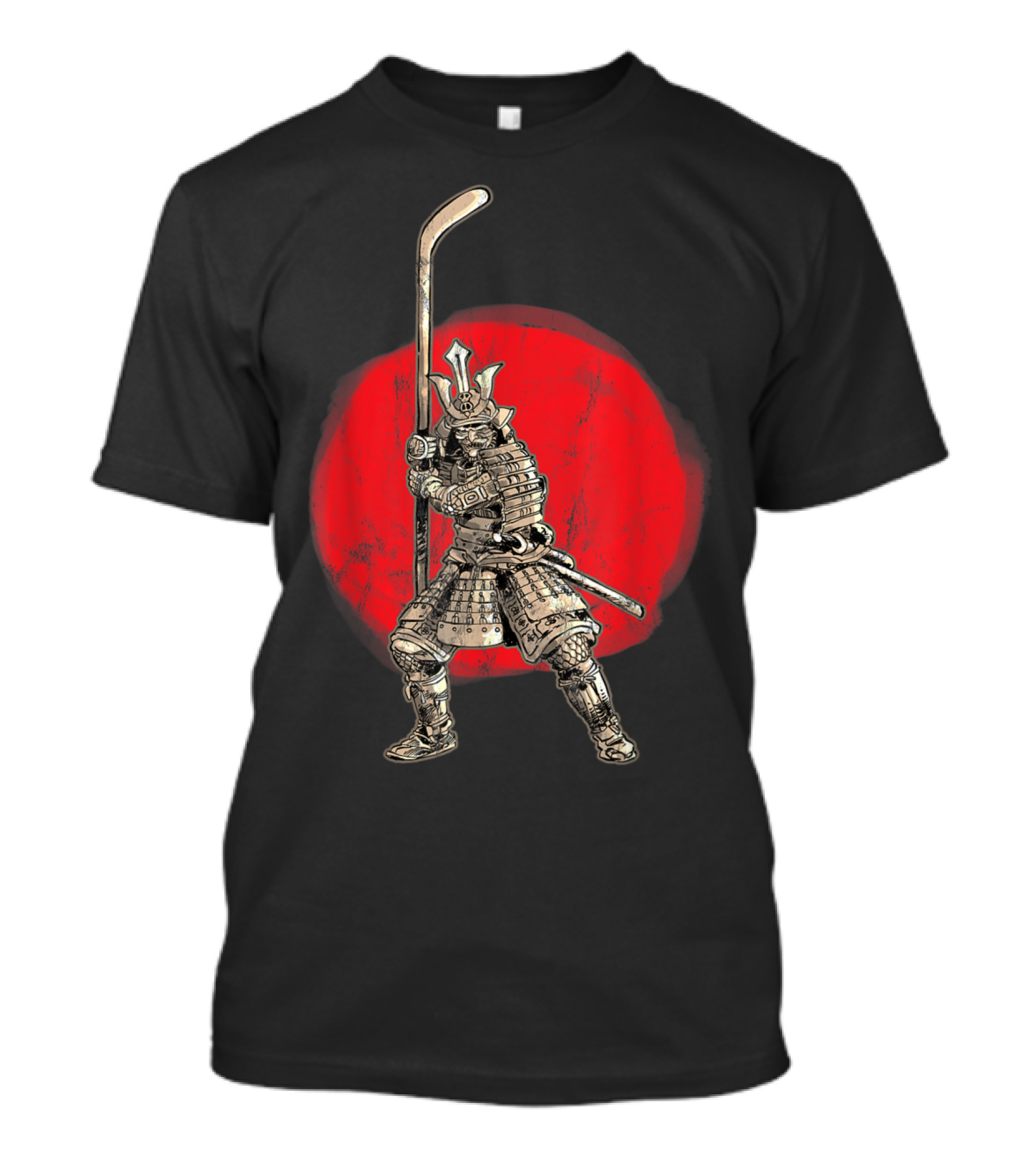 Samurai Warrior Hockey Goalie Strikers Katana Red Sun T-Shirt
