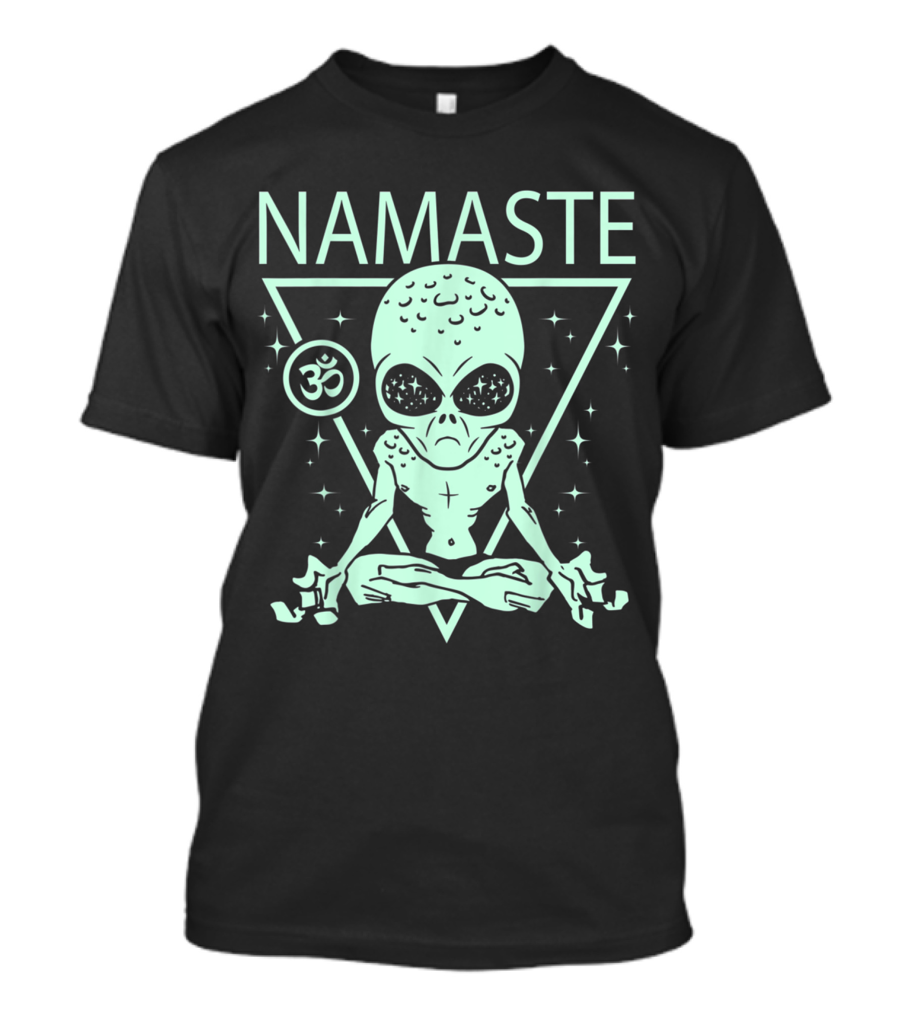 Namaste Meditating Alien Om Yog T-Shirt