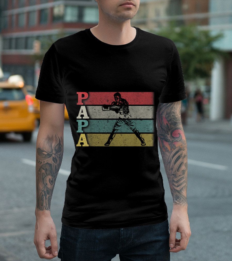 Papa Vintage Boxing Stripes T-Shirt