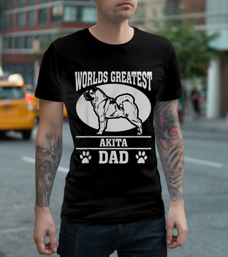 Worlds Greatest Akita Dog Dad T-Shirt