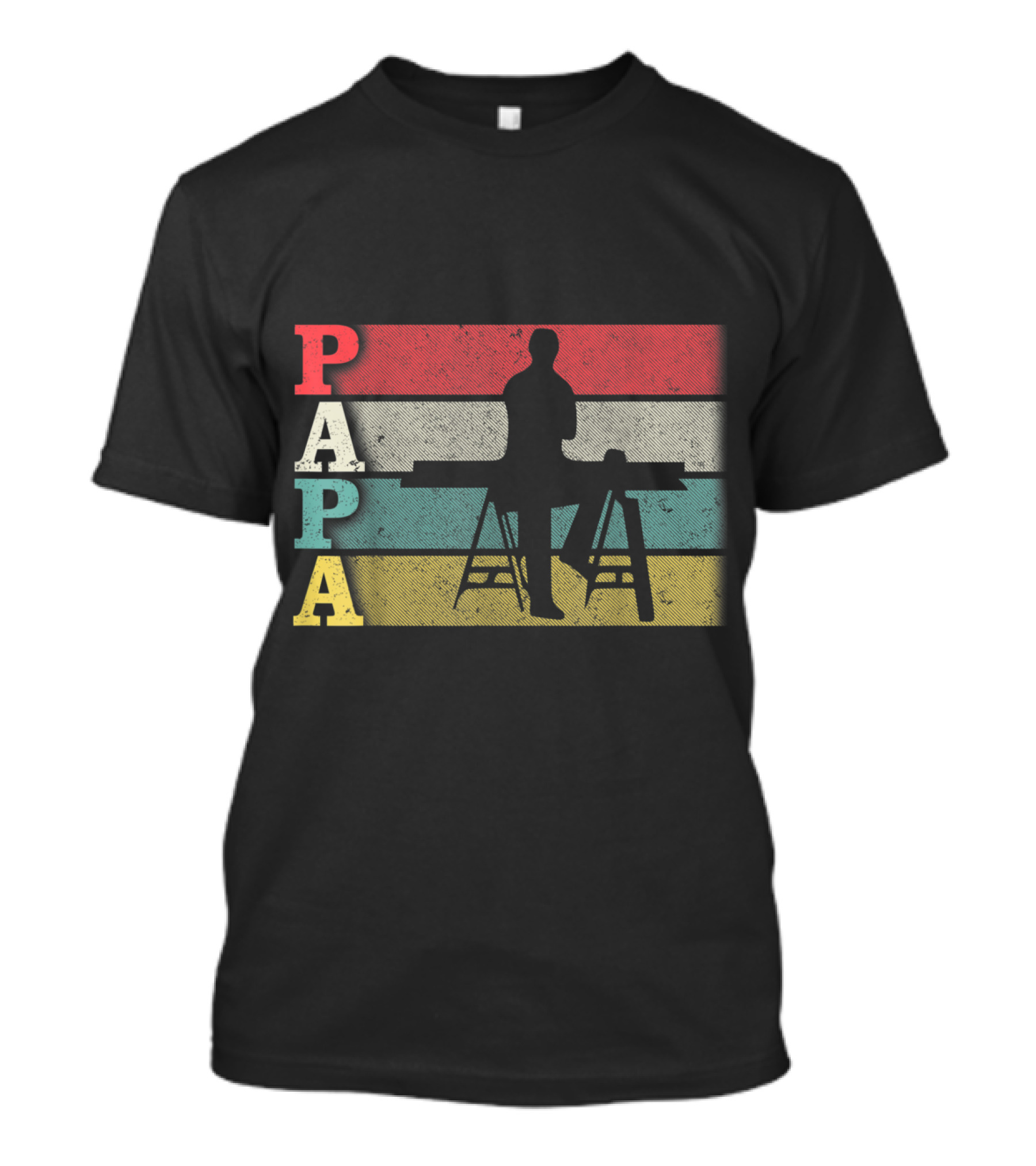 Papa Carpenter Silhouette Retro Colors T-Shirt