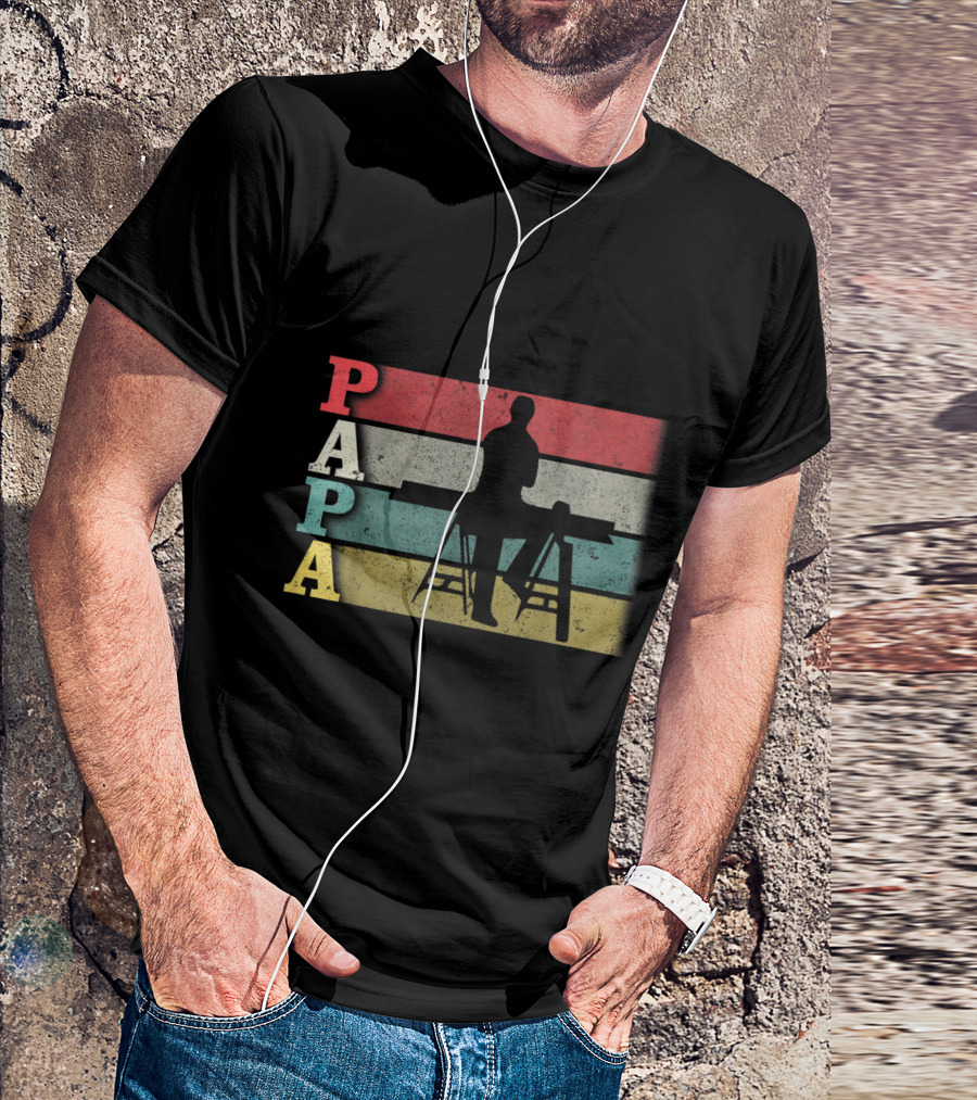 Papa Carpenter Silhouette Retro Colors T-Shirt