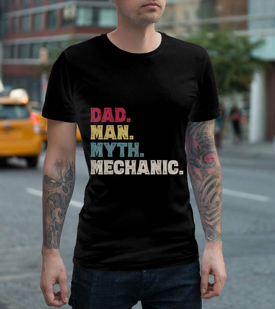 Dad Man Myth Mechanic Funny Mens Fat T-Shirt