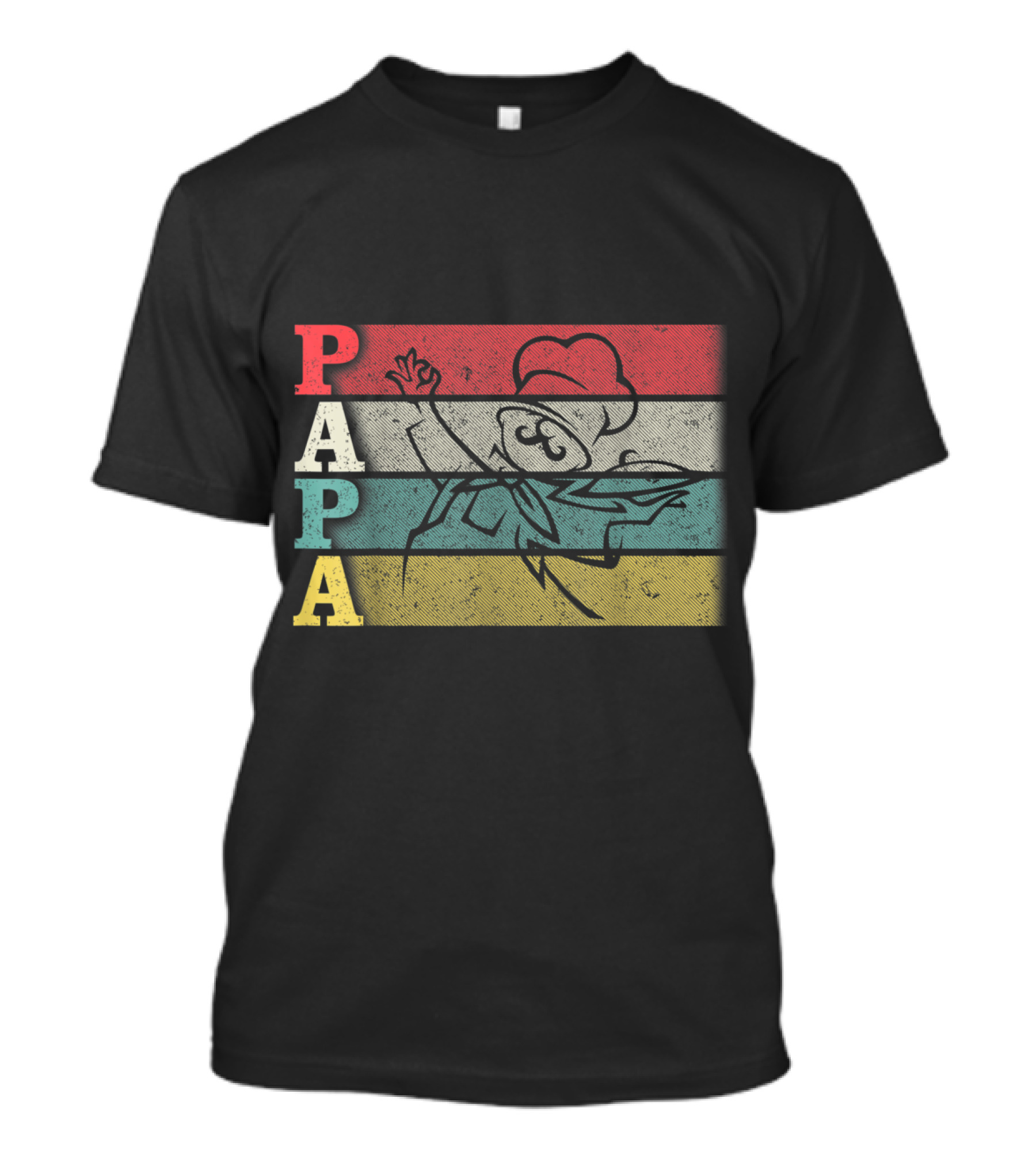 Vintage Chef Papa Retro Stripes T-Shirt