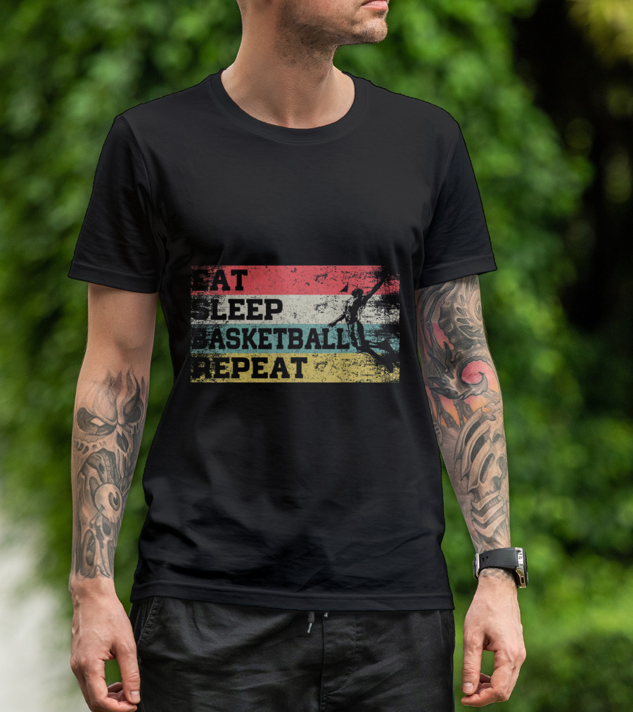 Eat Sleep Basketball Repeat Vintage T-Shirt