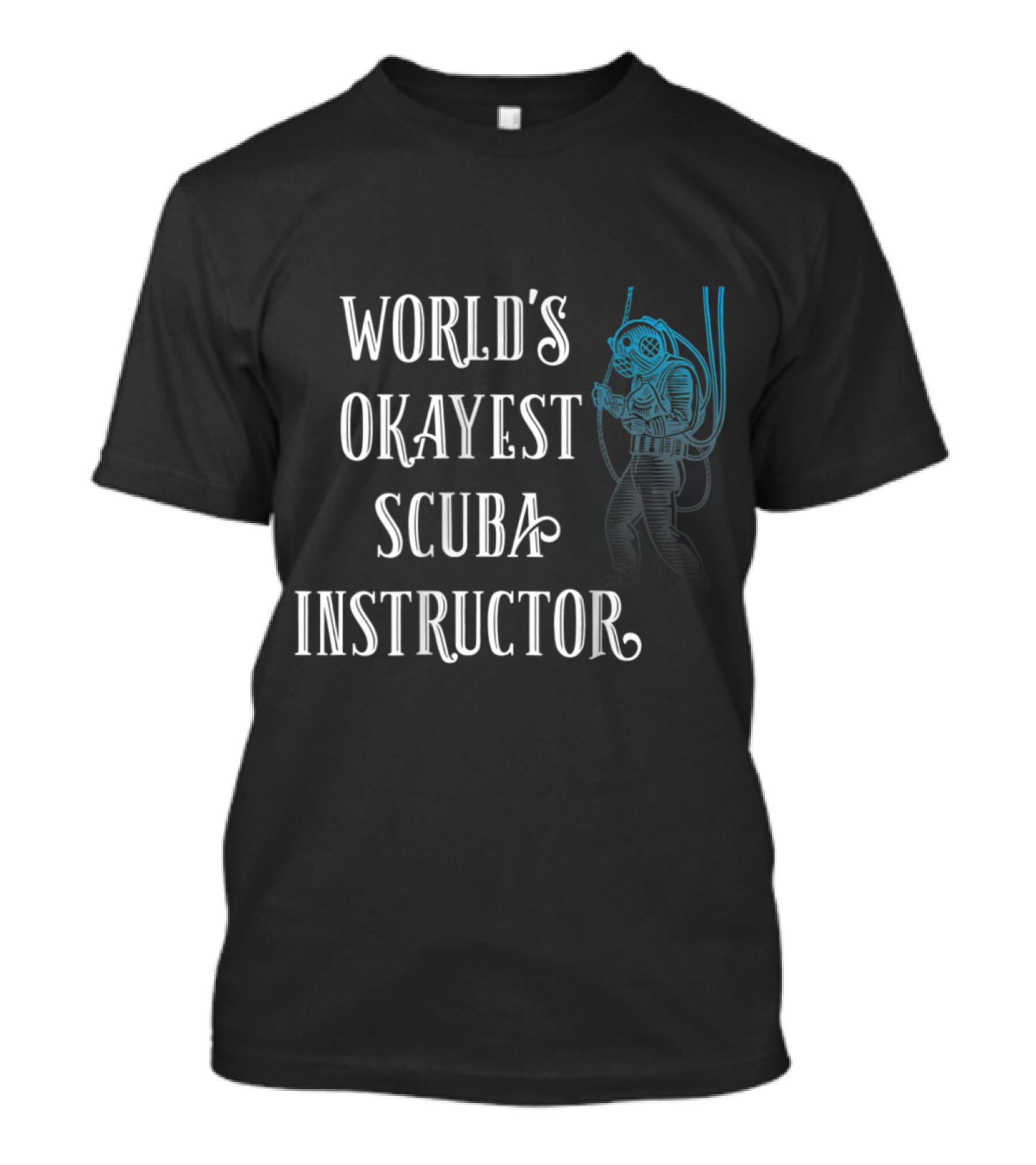 World's Okayest Scuba Instructor Retro Diver T-Shirt