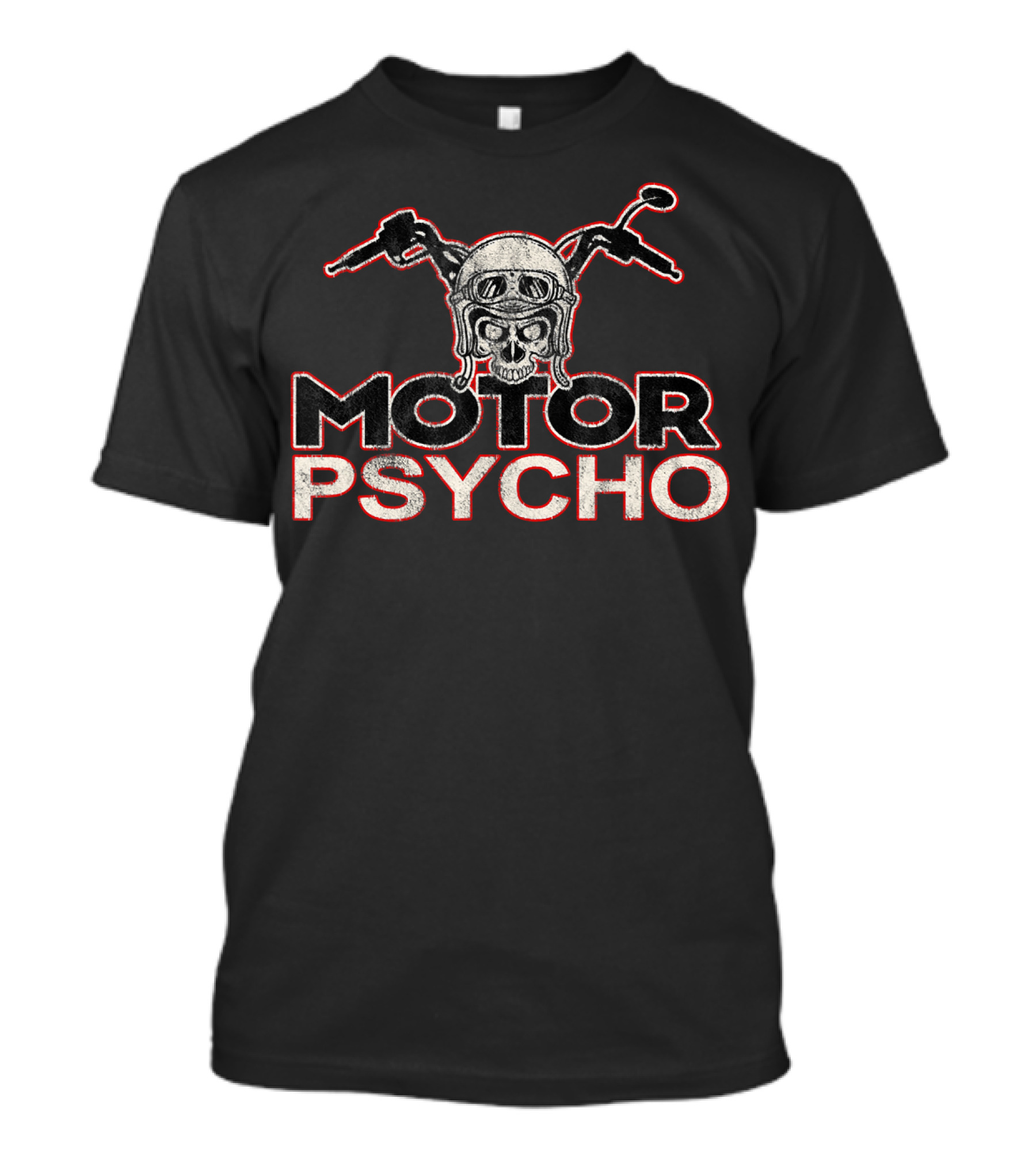 Motor Psycho Funny Biker Skull Motorcycle Rocker Bike T-Shirt