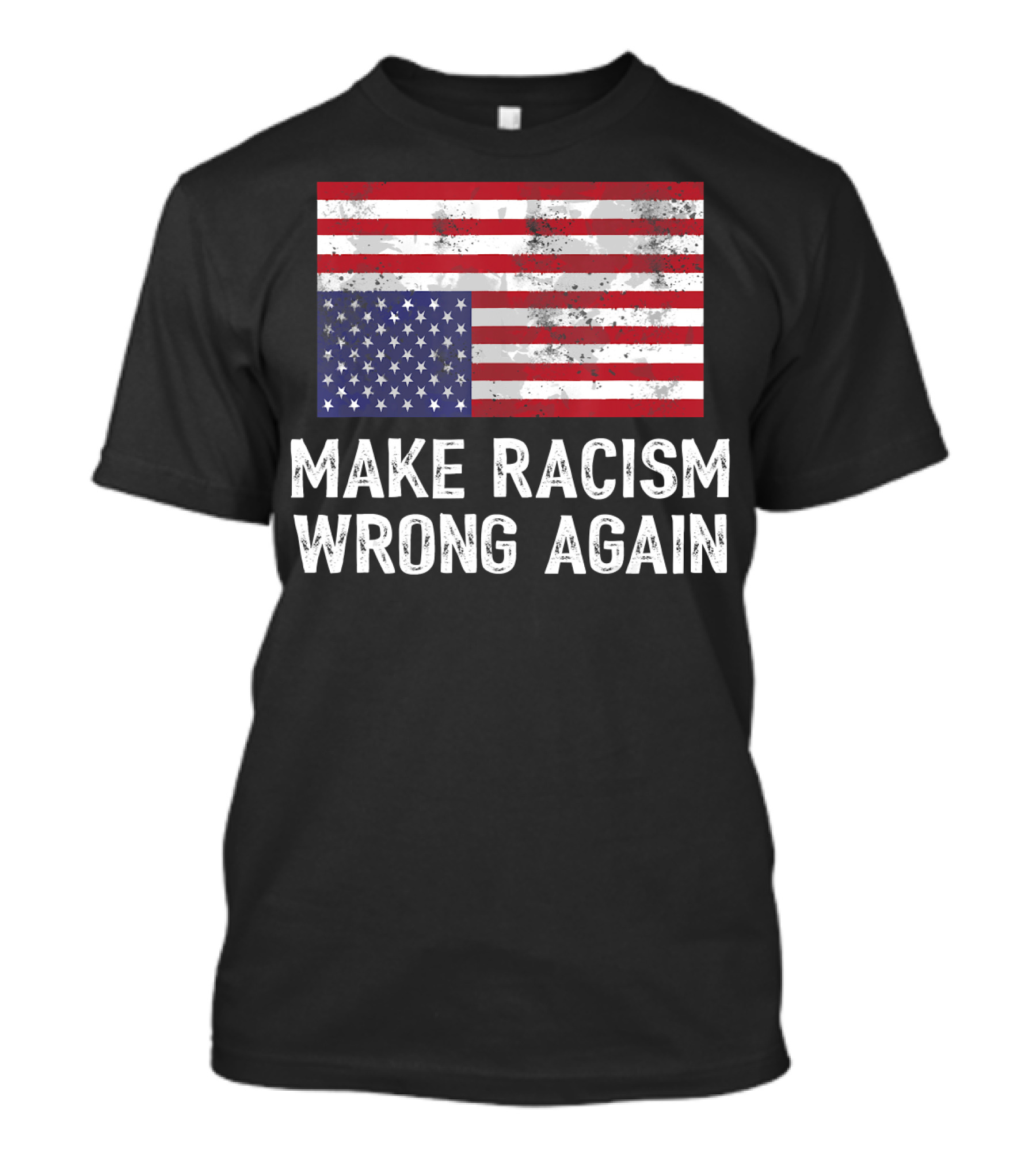 Make Racism Wrong Again Upside Down American Flag T-Shirt