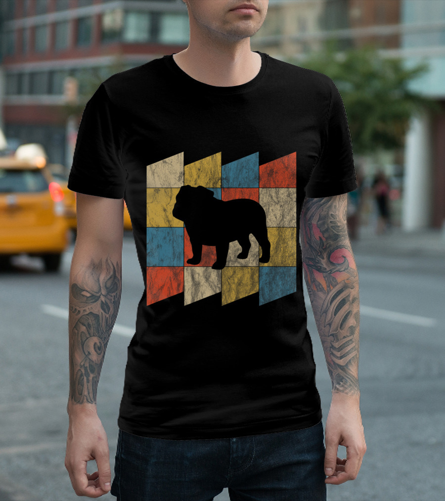 Vintage English Bulldog Dog Breed Retro T-Shirt
