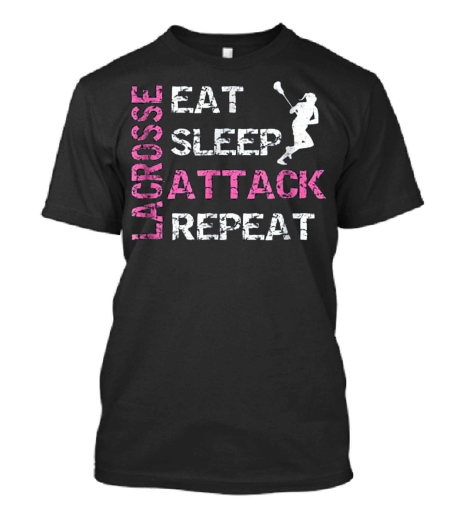 Girls Lacrosse Eat Sleep Attack Repeat T-Shirt