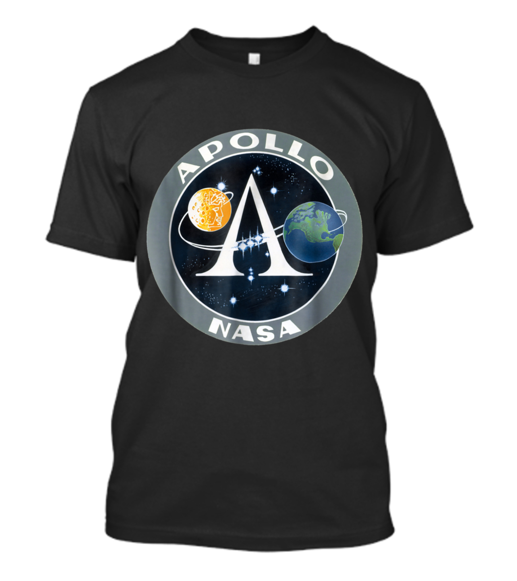 NASA Apollo Program Circular Logo With Earth And Moon Elements T-Shirt