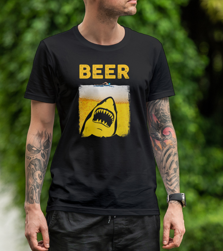 Beer Shark Swimmer Great White T-Shirt
