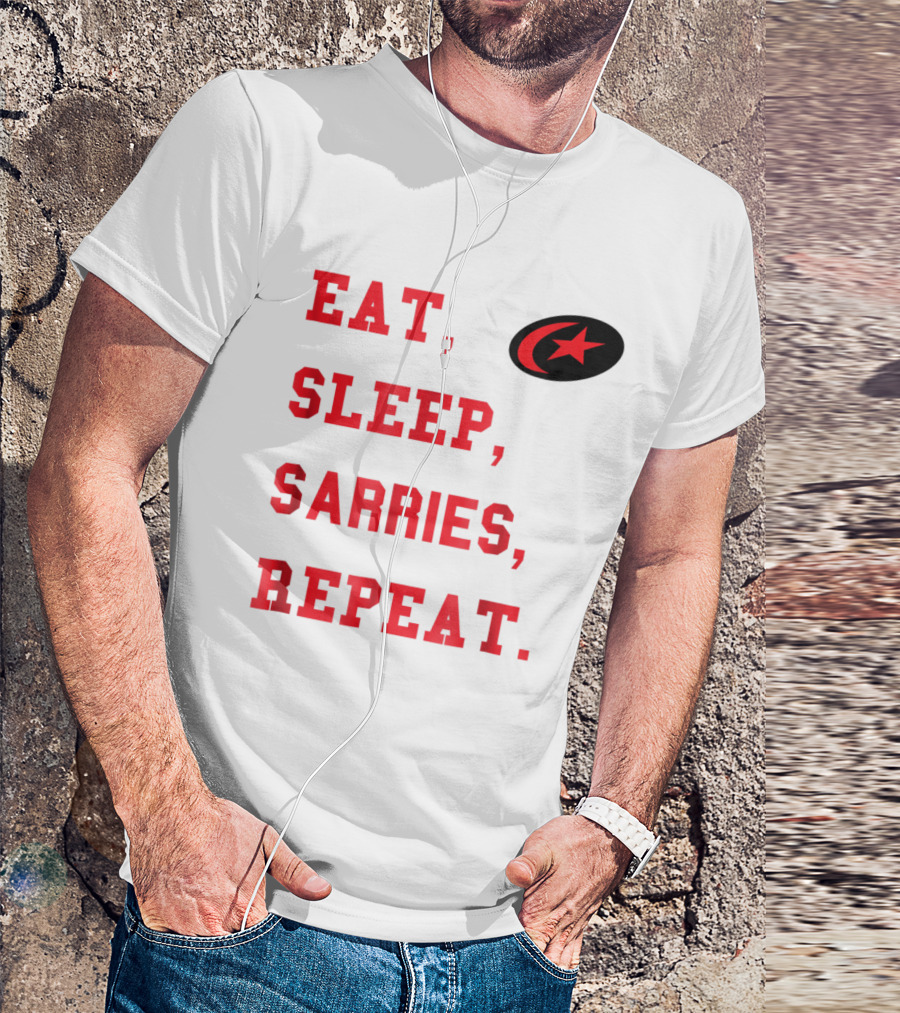 Eat Sleep Sarries Repeat Saracens Rugby English Premiership T-Shirt