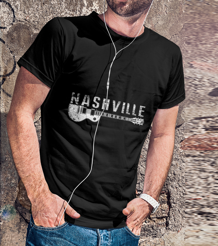 Nashville Guitar Music Country T-Shirt