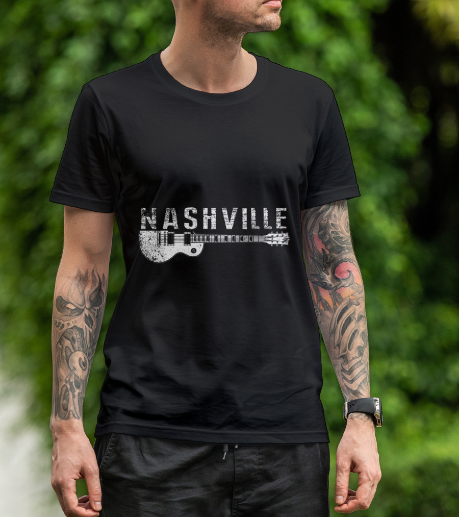 Nashville Guitar Music Country T-Shirt