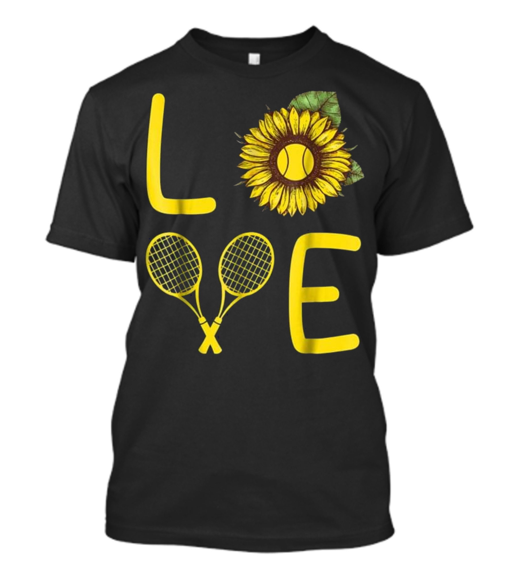 LOVE Sunflower Tennis Rackets Girls T-Shirt